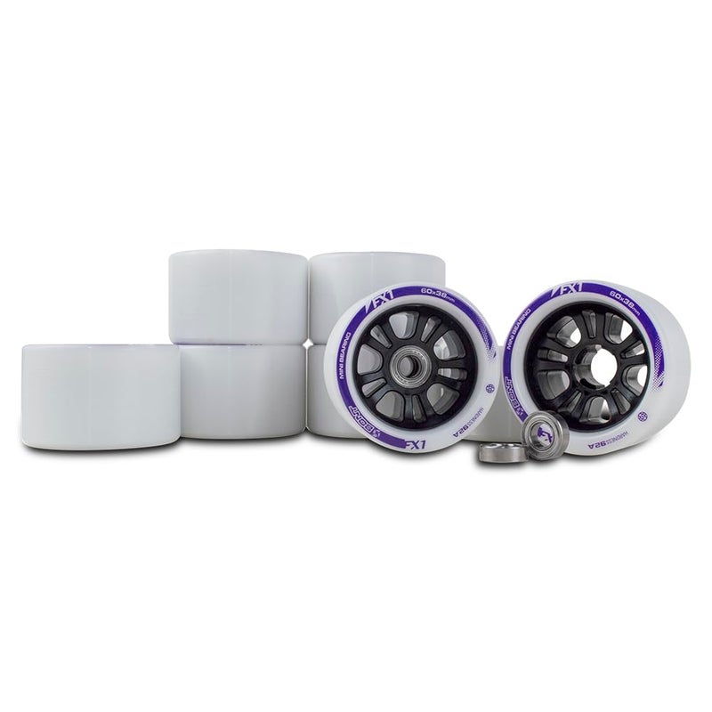 Bont FX1 Roller Skate Wheels with 688 Mini Bearings - Derby and Indoor Speed Quad Skating - Pack of 8 with bearings - Image 4