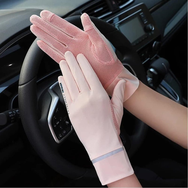 SCIENISH Women's UPF 50+ UV Sun Protection Quick Dry Anti Slip Driving Gloves, Black, Large - Image 4