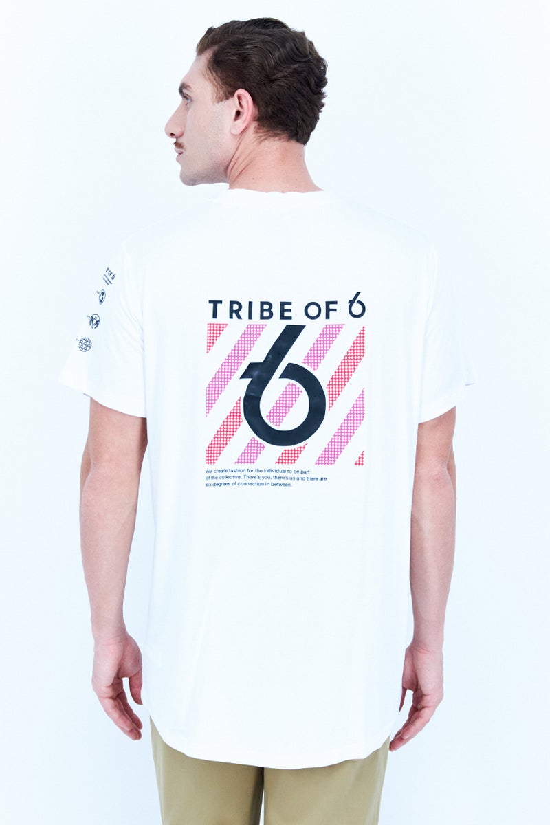 TRIBE OF 6 Men Sportswear Fit Football Training T-Shirt, White - Image 3
