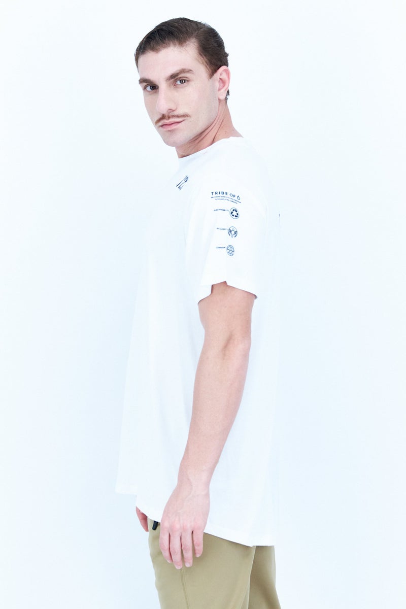 TRIBE OF 6 Men Sportswear Fit Football Training T-Shirt, White - Image 4