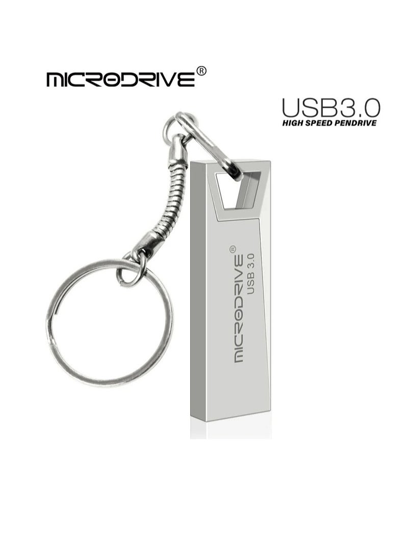 MicroDrive - Metal Usb 3.0 Pendrive, Strong And Durable Metal Usb Flash Drive, Fast Data Transfer Metal Keychain U Disk, Shock Proof Flash Usb Stick For Laptop Computer, (1pc, White 128GB) - Image 1