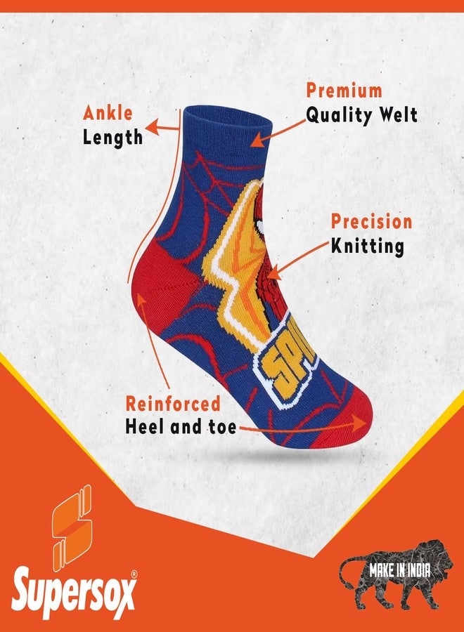 Supersox Ankle Disney Character Ankle Length Socks for Kids, Made with Breathable, Anti Odour & Moisture Absorbent Combed Cotton with a Extra Durable Welt, Ideal For All Day Wear (Pack Of 5) Assorted - Image 4