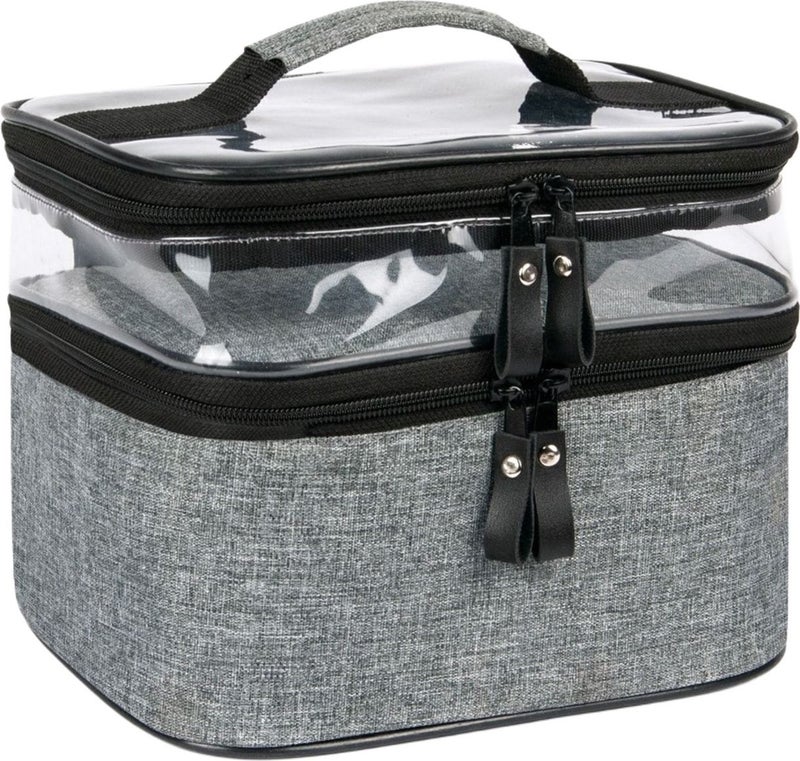 Bambus Home Women's Makeup Bag Two Large Compartments Hanging Foldable Care Travel Organizer  - Image 3