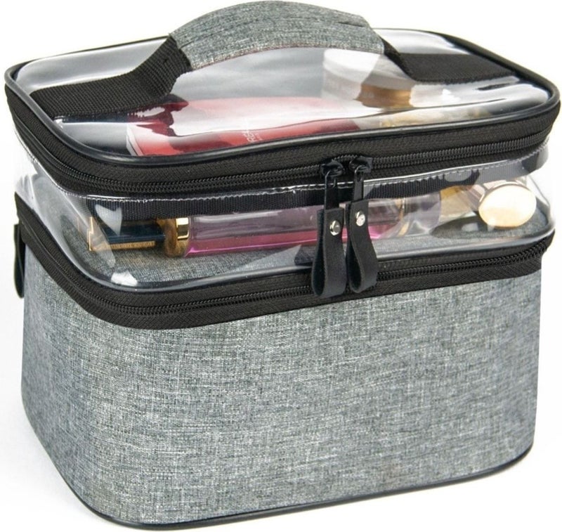 Bambus Home Women's Makeup Bag Two Large Compartments Hanging Foldable Care Travel Organizer  - Image 1