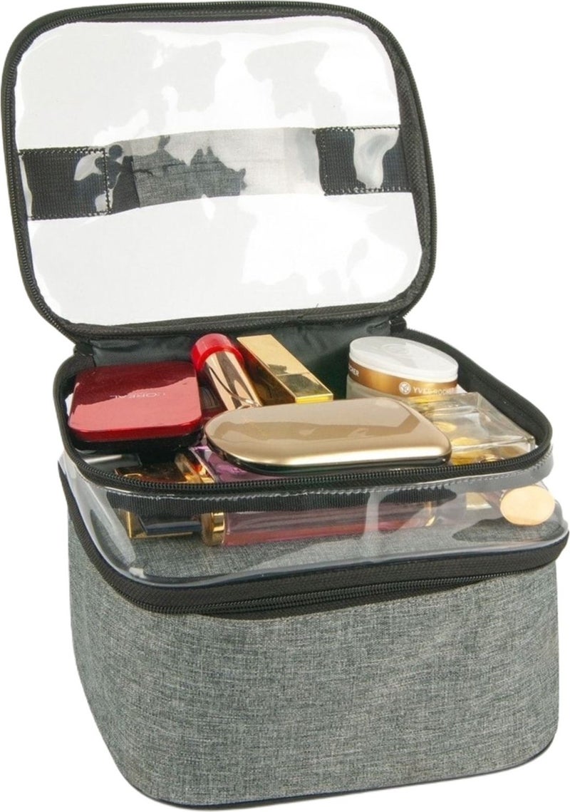 Bambus Home Women's Makeup Bag Two Large Compartments Hanging Foldable Care Travel Organizer  - Image 2