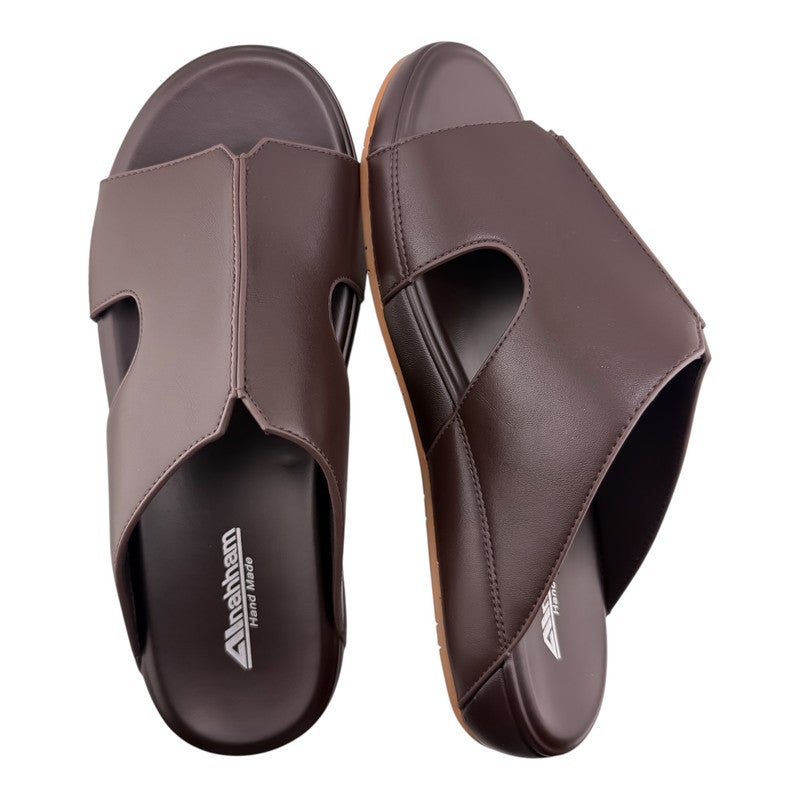 AET A E T Handmade Arabic Sandals For Men | Outdoor Mens Slippers | Everyday Flip Flops Open Toe | Arabic Genuine Leather | New Arabic Design | MultiColor Footbed | Comfortable & LightWeight - Image 2