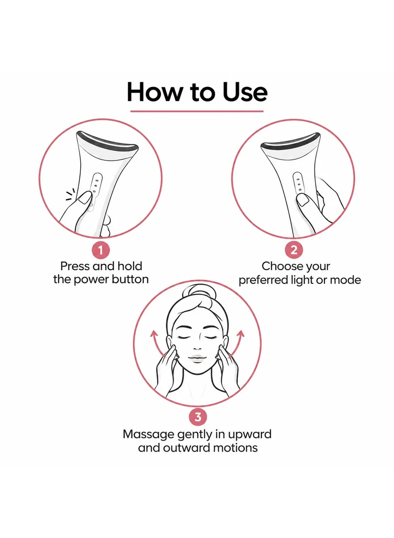 Beauvage  Facial Massager Face Lifting Device: Neck Face Massager, Face Sculpting Tool, Skin Rejuvenation Device With Thermal For Anti-Aging, Lifting And Tightening Sagging Skin  | Best Price UAE