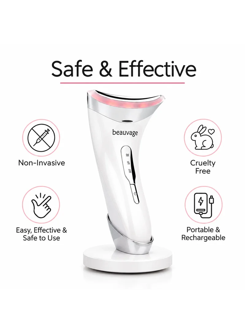 Beauvage  Facial Massager Face Lifting Device: Neck Face Massager, Face Sculpting Tool, Skin Rejuvenation Device With Thermal For Anti-Aging, Lifting And Tightening Sagging Skin  | Best Price UAE