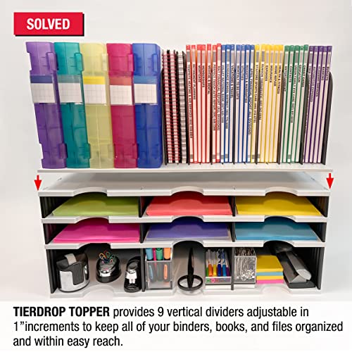 Ultimate Office TierDrop Desktop Organizer – 8 Slot Vertical File Organizer with Adjustable Dividers - Image 3