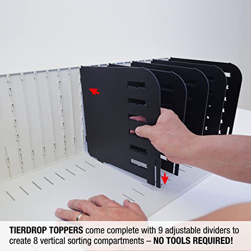 Ultimate Office TierDrop Desktop Organizer – 8 Slot Vertical File Organizer with Adjustable Dividers - Image 4
