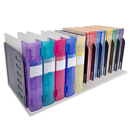 Ultimate Office TierDrop Desktop Organizer – 8 Slot Vertical File Organizer with Adjustable Dividers - Image 1