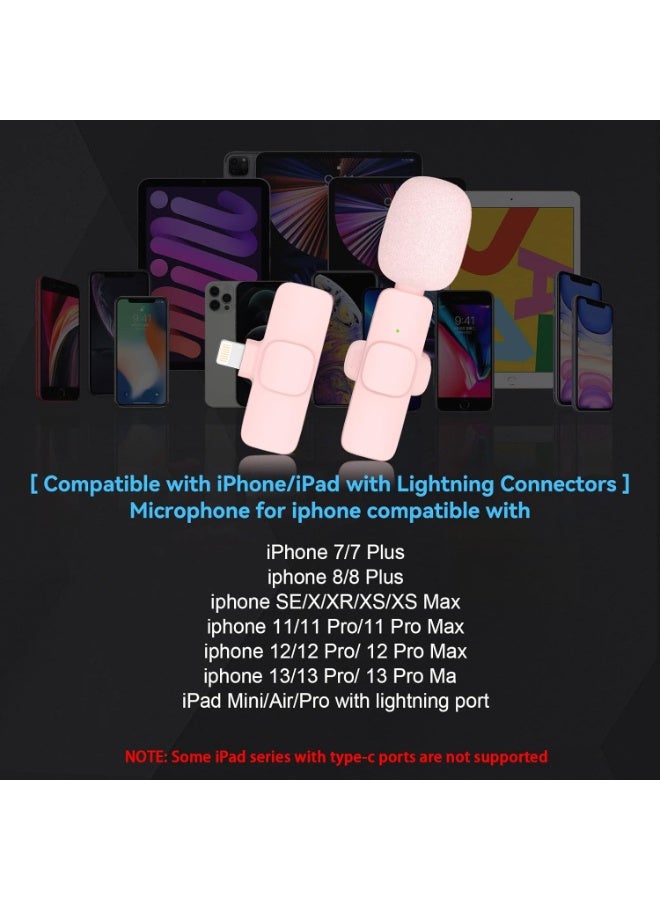 Wireless Microphone For Type-C Phones - Plug And Play Lavalier Microphone With 2 Microphones For Usb-C Android Phones And Iphones, Microphone For Vlogging And Video Recording/Interviews - Auto Sync And Noise Reduction - 2.4 Ghz - Pink - Image 5
