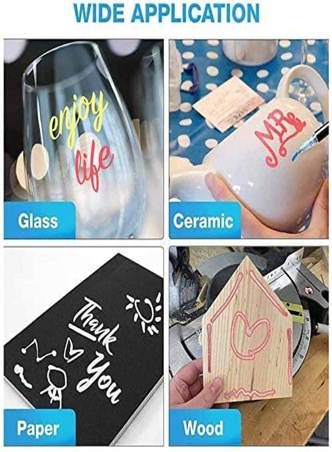 Mayatra's Arts Outline Marker Pens,12 Colors Double Line Paint Permanent Marker Pens for Gift Card, Rock Painting, Crafts, Paper, Wood, Ceramic, Glass., And For KIds Educational Use. - Image 2