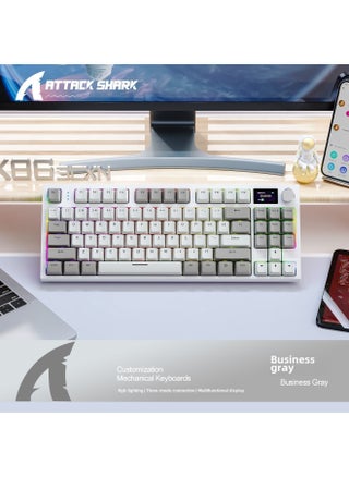 Attack Shark K86 Three-mode RGB Bluetooth 2.4g Wired Luminous Display Customized Hot Plug Mechanical Keyboard-Color:Attack Shark K86 Three-mode RGB Keyboard Business Gray Blue Whale Shaft - pzsku/ZFA0289FB9DBD2476BBE7Z/45/1746231563/66915072-2243-4a22-8dba-d23b845d7d8b