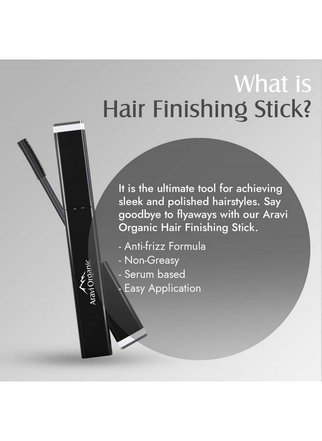 Aravi Organic Hair Finishing Stick - Flyaway Natural Styling Frizz Control - Smooth, Shiny & Non-Greasy Look - 15 Ml  - Image 4
