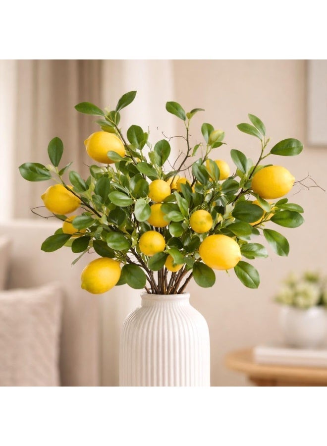 3 Pcs Artificial Lemon Stems, Decorative Faux Fruit Branches for Home Decor, 35 cm - Image 4