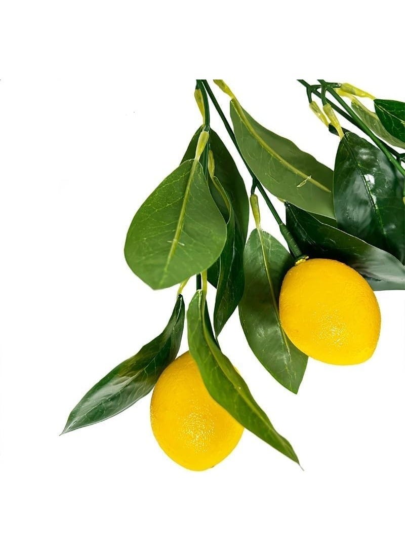 3 Pcs Artificial Lemon Stems, Decorative Faux Fruit Branches for Home Decor, 35 cm - Image 3