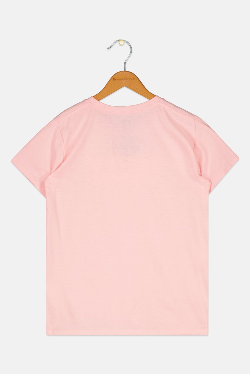 Levi's Kids Girl Crew Neck Short Sleeve Brand logo T-shirt, Pink - Image 3