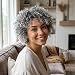 CINHOO Gray Curly Hair Topper for Thinning Hair with Bangs Clip on Ponytails for Black Women Mens Hair Piece Unite Hair Products Salt and Pepper Wigs for Women Toupee for Men(1B/Gray) - Image 2