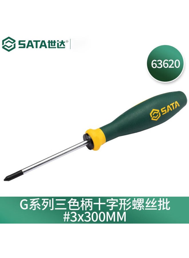 Sata 63620 G Series Dual-color Handle Phillips Screwdriver #3x300mm