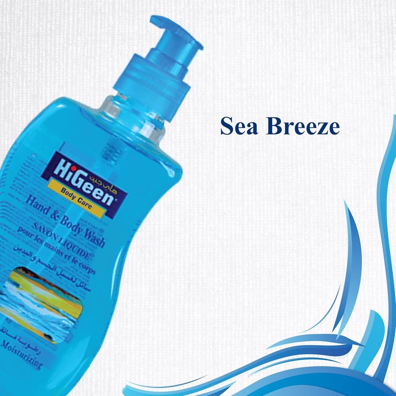 HiGeen Antiseptic Hand & Body Wash With Pump Wavy (Sea Breeze) 500 ml Twin Pack - Image 2