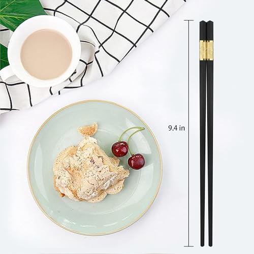 INKULTURE 10 Pair Fiber Glass Chopsticks, Dishwasher Safe Chopstick, Reusable Non-Slip Chop Sticks | Black | Lightweight & Easy to Use - Image 3