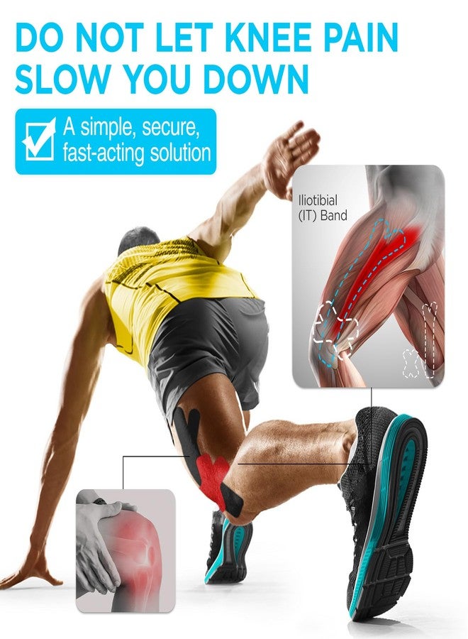 OK TAPE Precut Kinesiology Tape for Knee, Thigh, IT Band Pain Relief, 20 Strips, Provide Support & Stability, Elastic Athletic Tape, Waterproof Knee Tape for Running (Pink & Purple) - Image 3