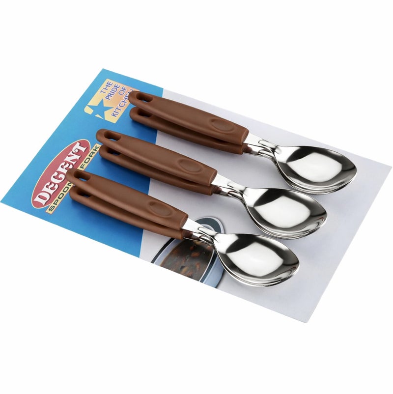 ديسينت ديسنت ستينلس ستيل تي سبون سِت أوف 6 | ميرر فينيش | إيرغونومِك هاندل | دزرت آند كوفي سبون سِت فور هوم، كيتشن، ريستورانت، ديش واشر سيف - Image 3