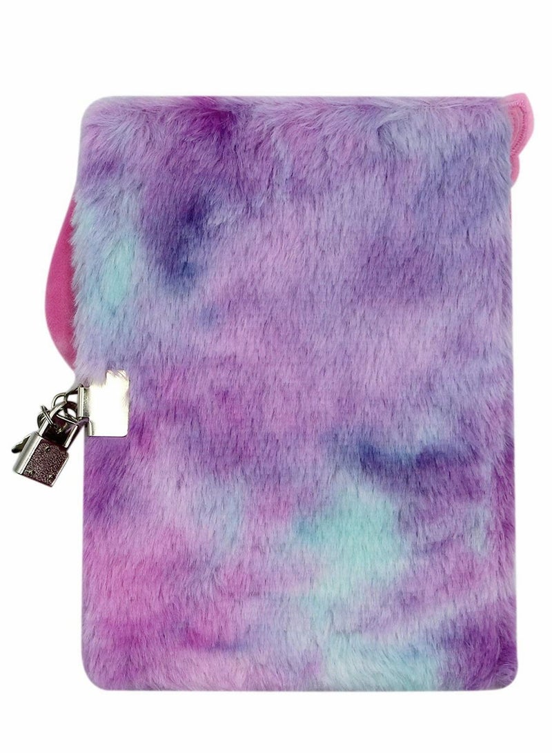 Y&D Girls Diary with Lock and Keys Cute Plush Rainbow Dog Secret Lined Writing Journal Notebook for School Office Supplies,160 Pages - Image 5