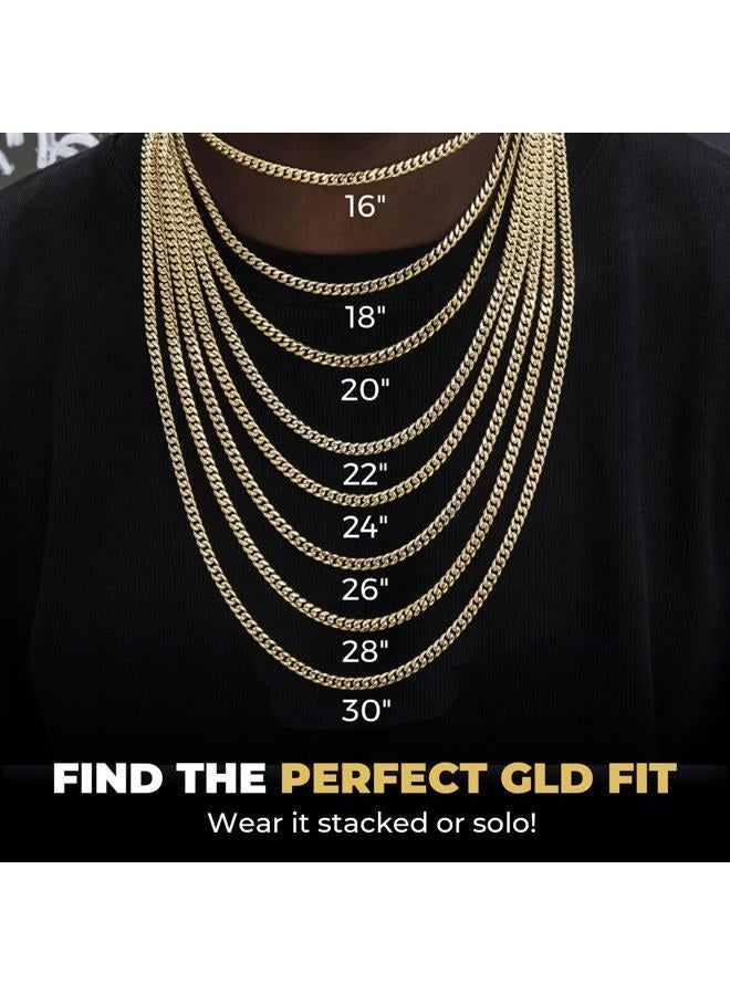 GLD Cuban Link Chain for Men and Women - Gold-Plated Miami Cuban Chain with Premium Storage Travel Pouch - -Proof Clasp, Sweat-Proof and Fade-Resistant - Lifetime Quality, Designed in Miami - Image 5