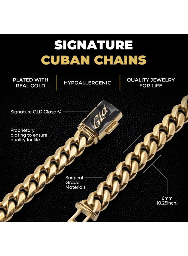 GLD Cuban Link Chain for Men and Women - Gold-Plated Miami Cuban Chain with Premium Storage Travel Pouch - -Proof Clasp, Sweat-Proof and Fade-Resistant - Lifetime Quality, Designed in Miami - Image 3