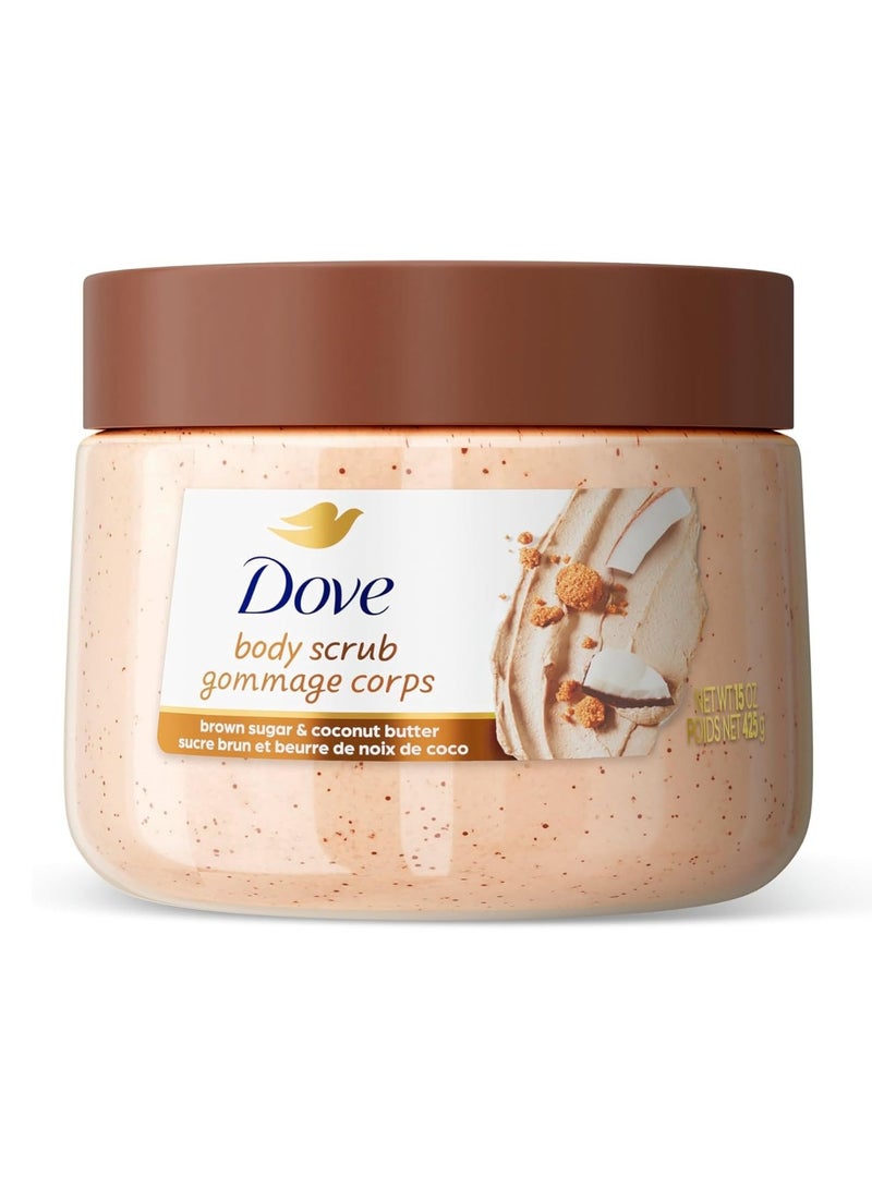 مقشر الجسم دوف بالسكر البني وزبدة جوز الهند يقشر ويغذي بعمق للحصول على بشرة ناعمة ومشرقة 15 أونصة