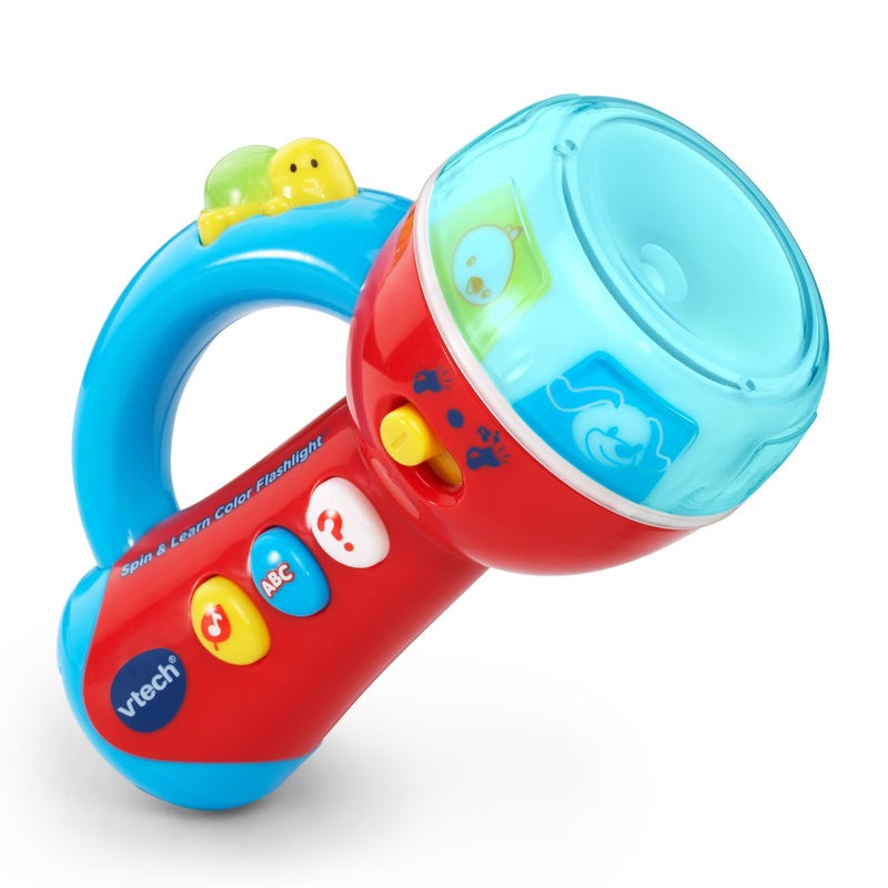 vtech لعبة فلاشلايت ملونة من VTech مع ألوان مضيئة، موسيقى وأصوات حيوانات للأطفال الرضع - Image 1
