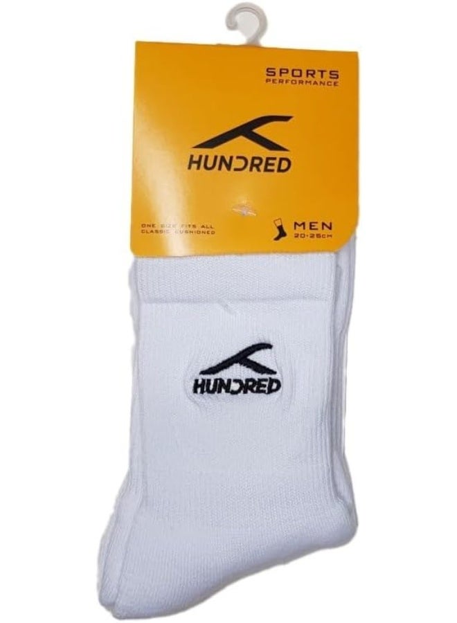 HUNDRED Sports Socks, 1-White/Black