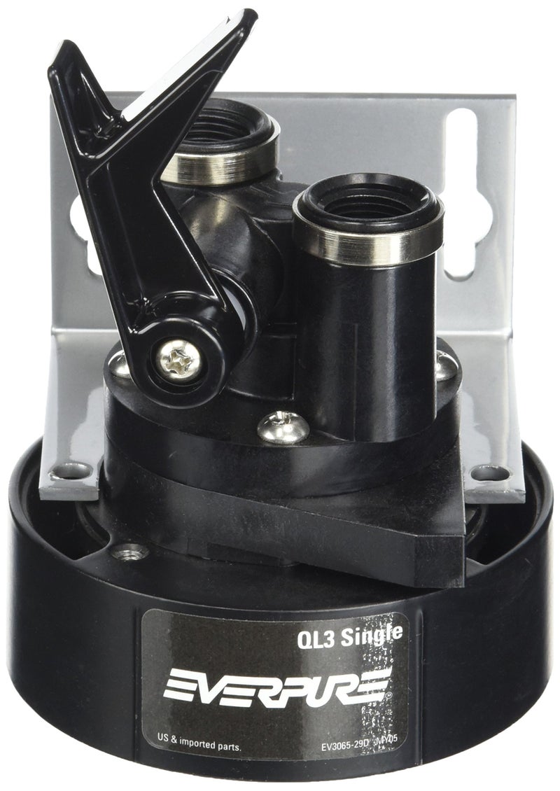 ever pure Everpure EV9259-14 QL3 Single Filter Head with Bracket, Shut-off valve, and 3/8 inch NPT threads