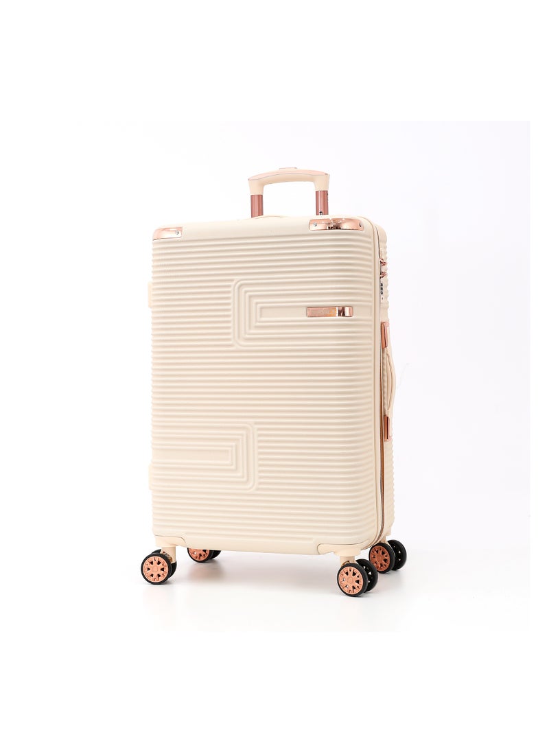 Fancl Hardshell Luggage Double Spinner Trolley Bag 5 Pieces Set,Beige (BC-12"&14",S-20",M-24",L-28")  - Image 2