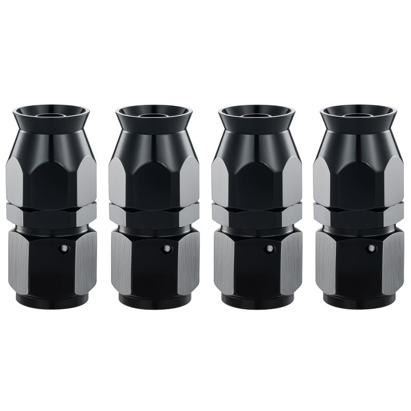 ROSY PIXEL 4PCS 6AN Straight PTFE Hose End Joint for PTFE E85 Fuel Line Fitting Adapter Black