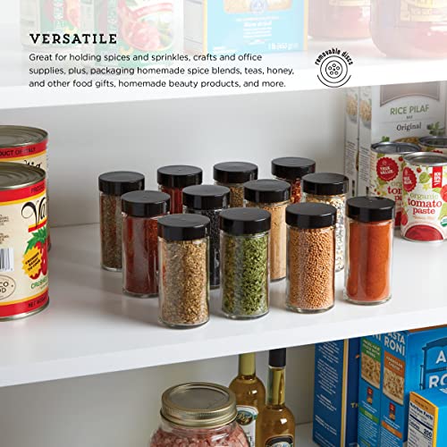 Kamenstein 5244227 Empty Jars With Black Cap, Set Of 12, 3-Ounce - Image 5