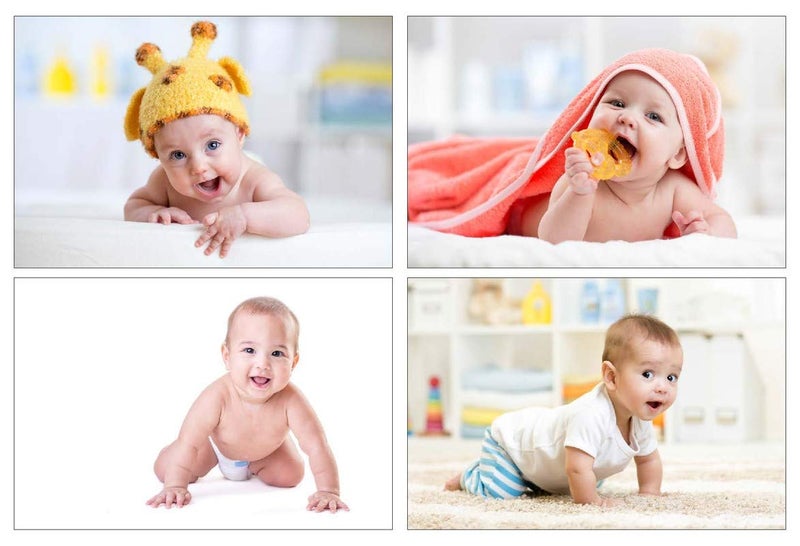 SAF Set of 4 Cute Baby Combo Posters || Smiling Baby Poster || Poster for Pregnant Women || HD Baby Wall Poster for Room Decor UV Coated multieffect, 12x18 Inch, POSTER-1025 POSTER525 - Image 1