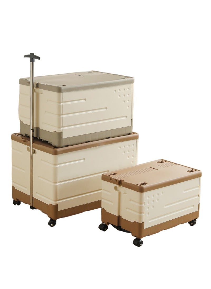 LEDIN Outdoor camping folding box car trunk wooden color cover camping picnic storage box home storage box  - Image 1