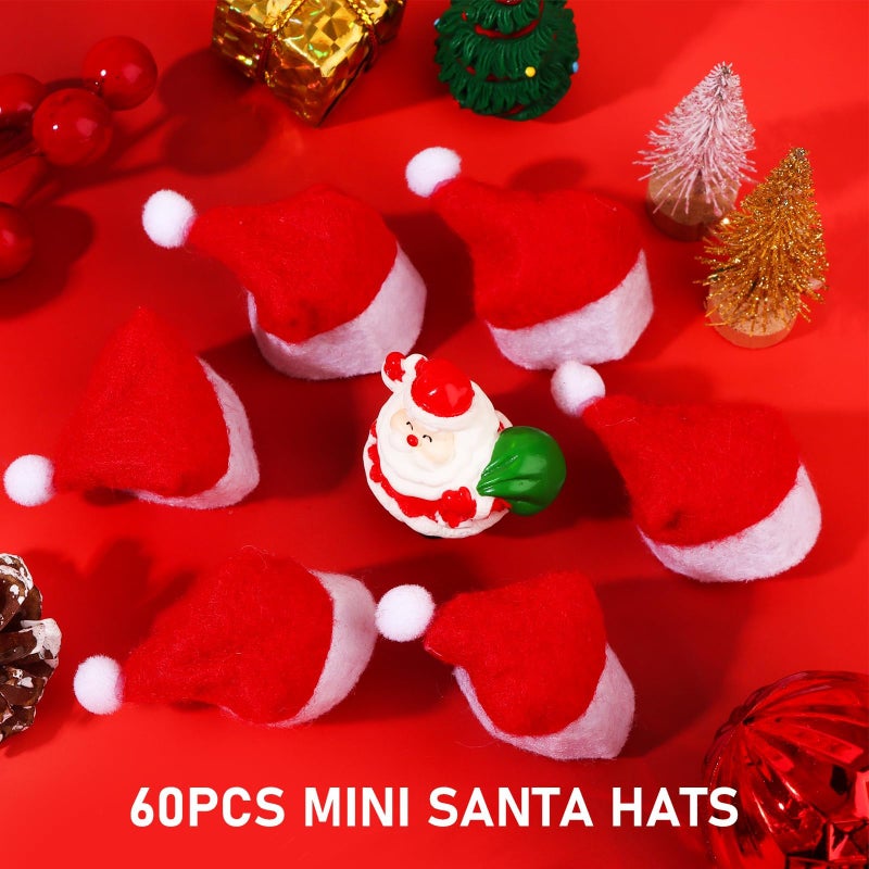 Eshylala Christmas Party Supplies - Santa Claus Lollipop Hats, 60 Pieces Mini Candy Hats - Image 4