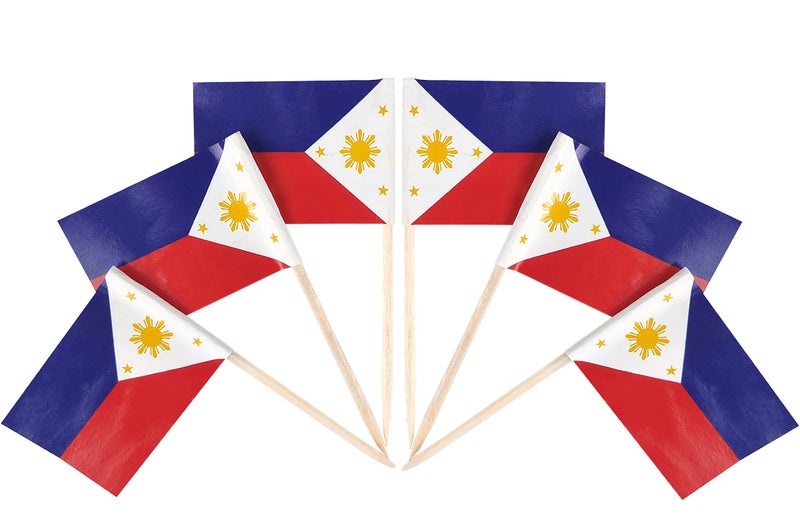 QQSD Philippines Toothpick Flag Filipino Small Mini Cupcake Topper Flags100 pcs - Image 2