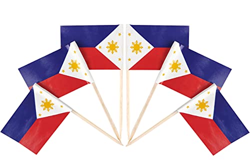 QQSD Philippines Toothpick Flag Filipino Small Mini Cupcake Topper Flags100 pcs - Image 1