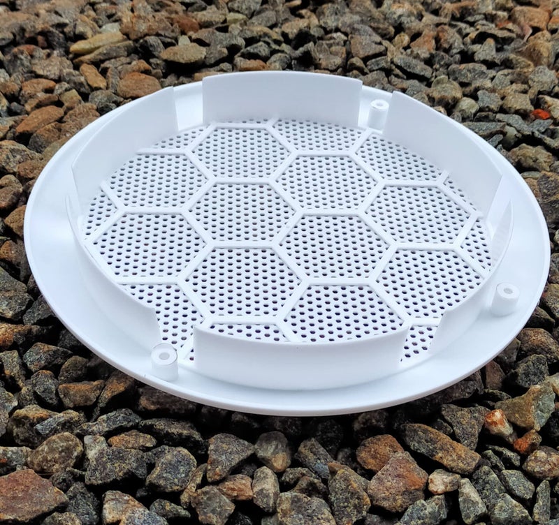 LJL Traders® 6 inch (15.2 cm) Wall Exhaust Fan Chimney Vent Pipe Back Cover with Mosquito Net, Dust Controller, White - 1 Piece | Vent Cover Cover | Ventilation Cap | Chimney Exhaust Pipe Cowl Cover - Image 4