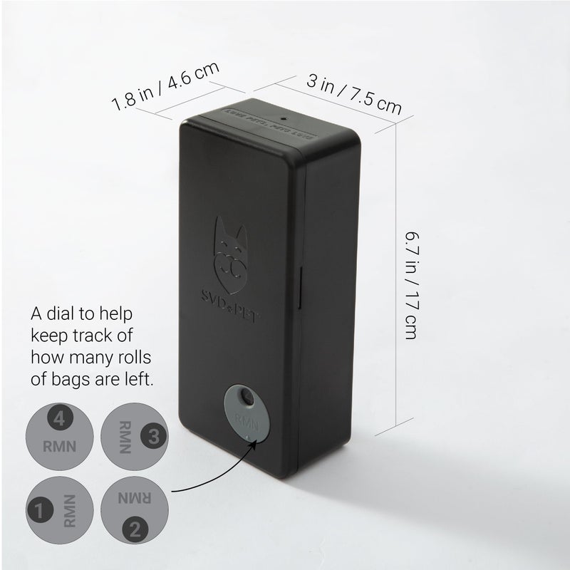 SVD.PET Dog Poop Bag Dispenser with 60 Bags, Wall Mount Waste Bag dispenser, Holds 4 Rolls of Waste Bags, Indoor/Outdoor Wall mount or Place on Table(Black, Dispenser + Bags) - Image 5