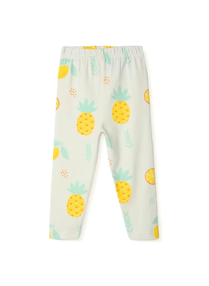 Nautinati Nautinati Girls' Cotton All-over Pineapple Print Leggings