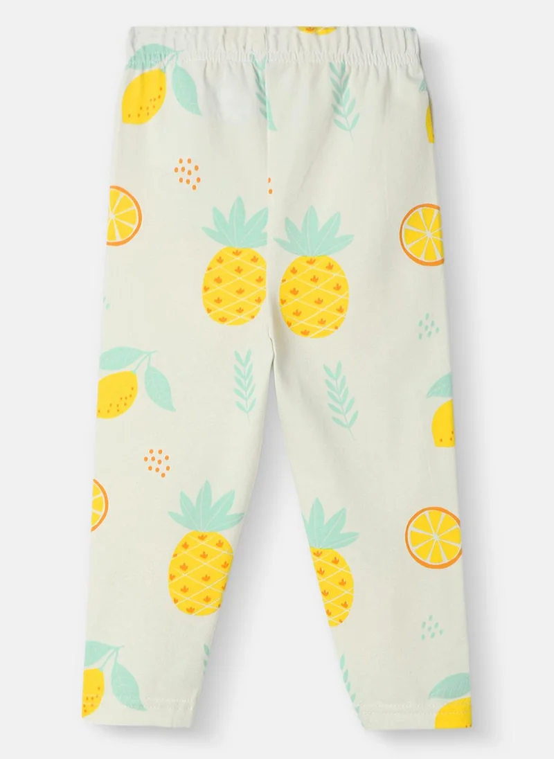 Nautinati Nautinati Girls' Cotton All-over Pineapple Print Leggings