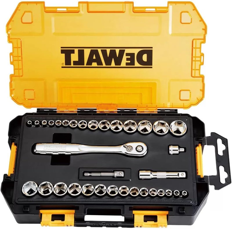 DEWALT DWMT45034 Mechanics 1/4 in. and 3/8 in. Drive Socket Set (34 pc.) - Image 1