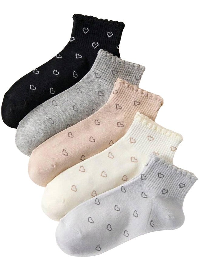 DIVUE Socks for Girls & Women Ankle Length | 5 Pair Combo Cotton Socks | Free Size Odor Resistant Soft Breathable Fabric | Comfortable Socks for Sports, Office, College, Travel & Casual Use - Image 1