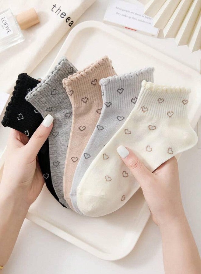 DIVUE Socks for Girls & Women Ankle Length | 5 Pair Combo Cotton Socks | Free Size Odor Resistant Soft Breathable Fabric | Comfortable Socks for Sports, Office, College, Travel & Casual Use - Image 2
